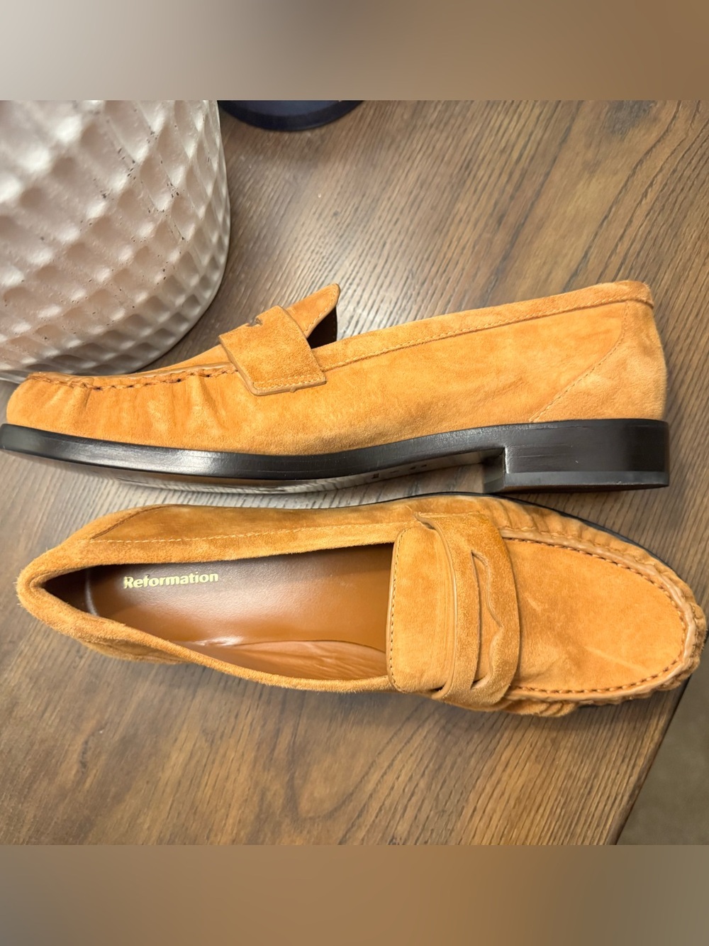 NWOT Reformation Francine Suede Penny Loafers